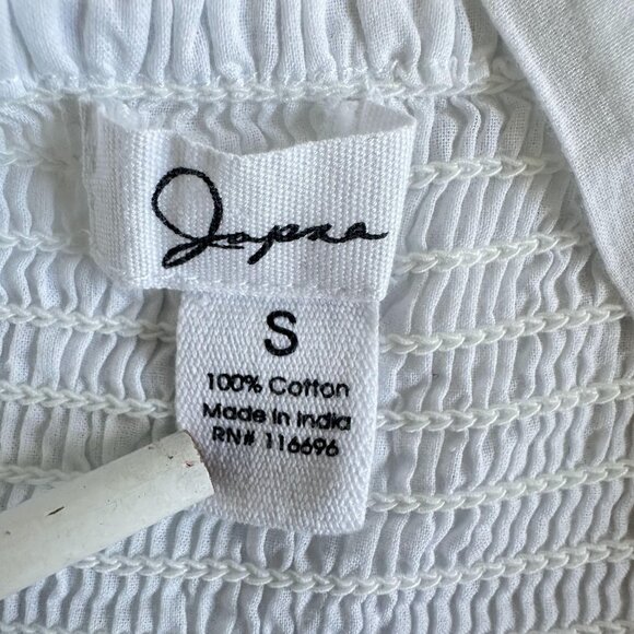 Japna Dress Womens S White Eyelet Embroidered Scalloped Hem Cottagecore Peasant - Picture 7 of 13